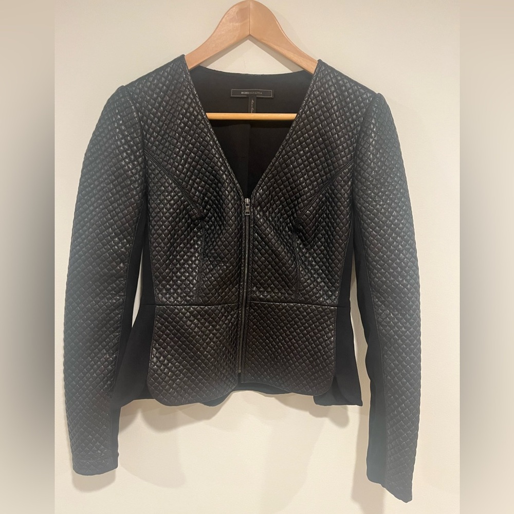 BCBGMaxAzria Black Quilted Blazer